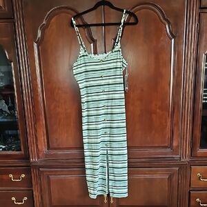 No Boundaries Striped Maxi Dress in White and Black